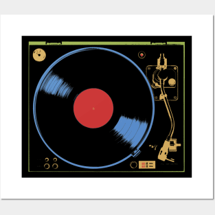 Turntable Vinyl Record Analog Record Music Producer Vintage Music Color Graphic Posters and Art